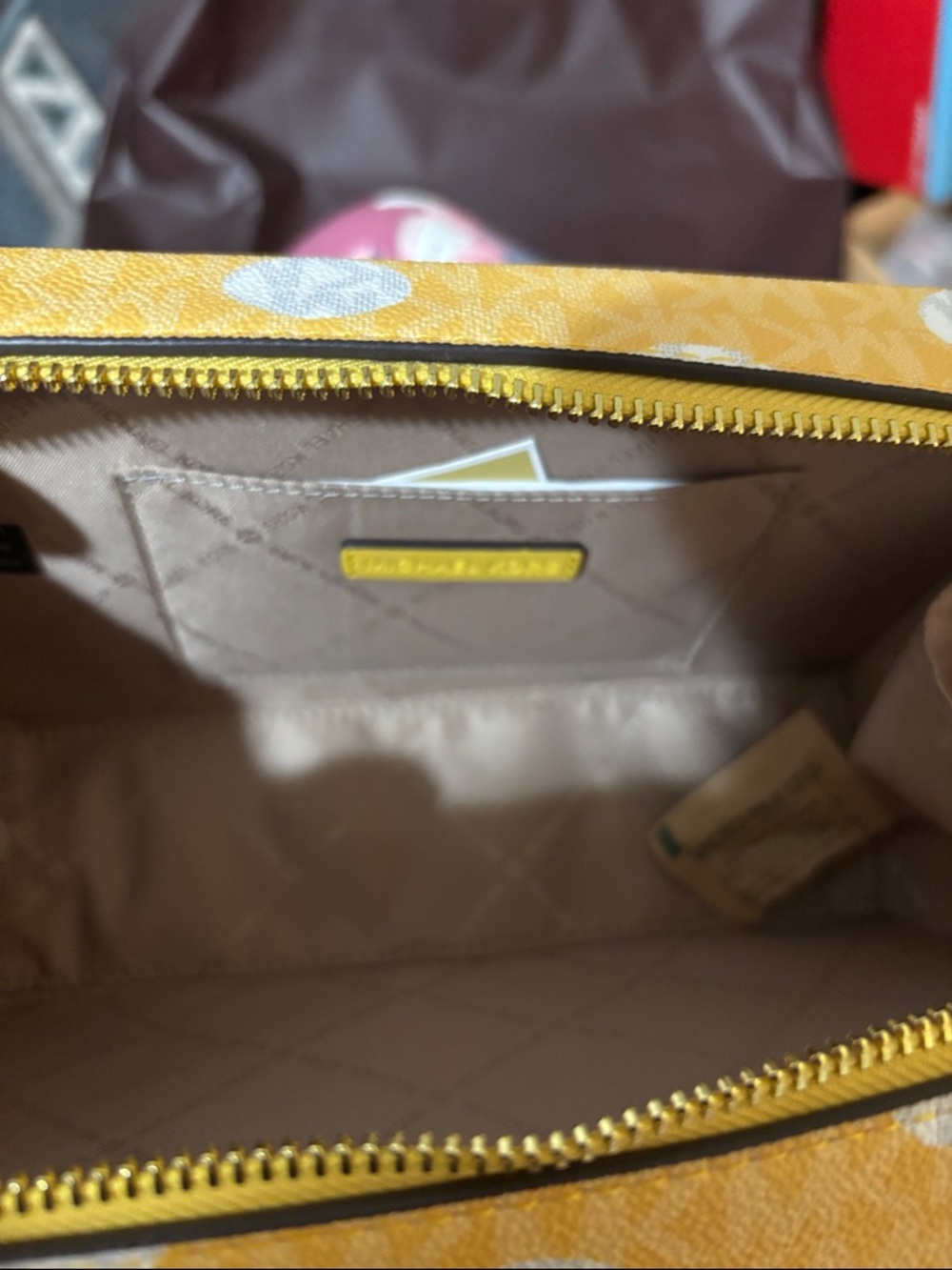 Michael Kors Jeannie Daisy Yellow Trunk Bag - Picture 3 of 5